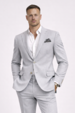 TRAJE PLOMO PLATA